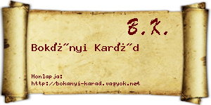 Bokányi Karád névjegykártya