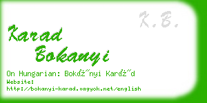 karad bokanyi business card